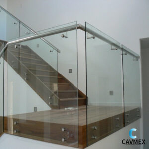 Barandal con vidrio templado 10 mm y acero inoxidable